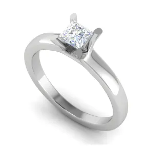 0.50 cts Princess Cut Solitaire Platinum Ring JL PT RS PR 189