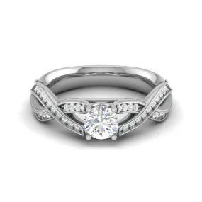 0.50 cts Solitaire Diamond Twisted Shank Platinum Ring JL PT RP RD 125