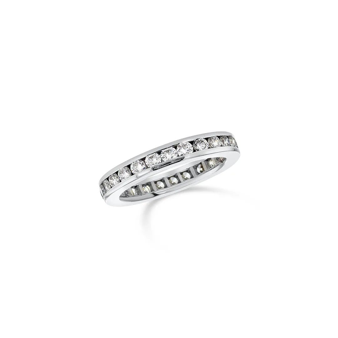 1.04 CT Round Diamond Channel Set Platinum Band