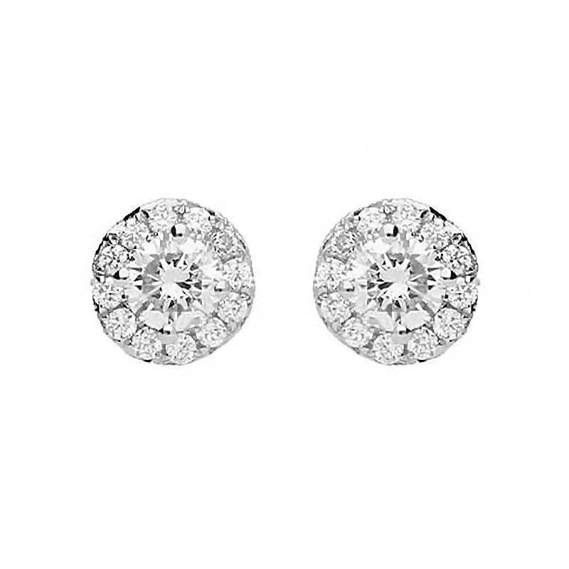 18ct White Gold Brilliant Pave .49ct Diamond Stud Earrings