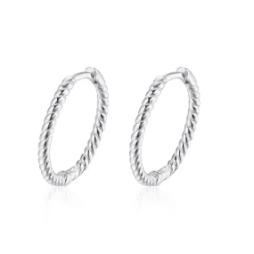 925 Sterling Silver Gold Cute Twisted Hoop Earrings 7.5mm 12mm Simple Hinged Cartilage Tragus Bali Huggie Sleeper Hooped Earrings For Women Mens 12mm Silver