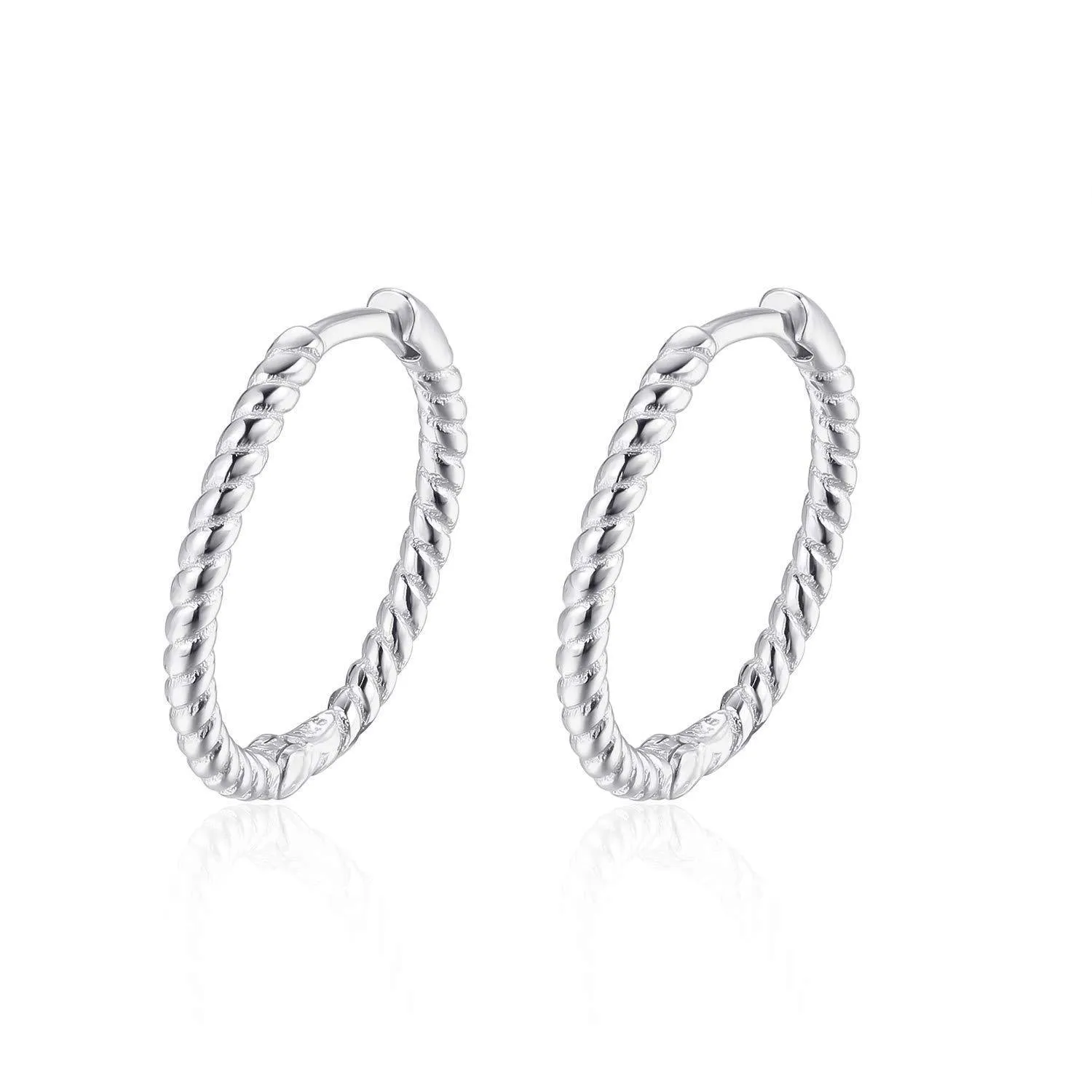 925 Sterling Silver Gold Cute Twisted Hoop Earrings 7.5mm 12mm Simple Hinged Cartilage Tragus Bali Huggie Sleeper Hooped Earrings For Women Mens 12mm Silver
