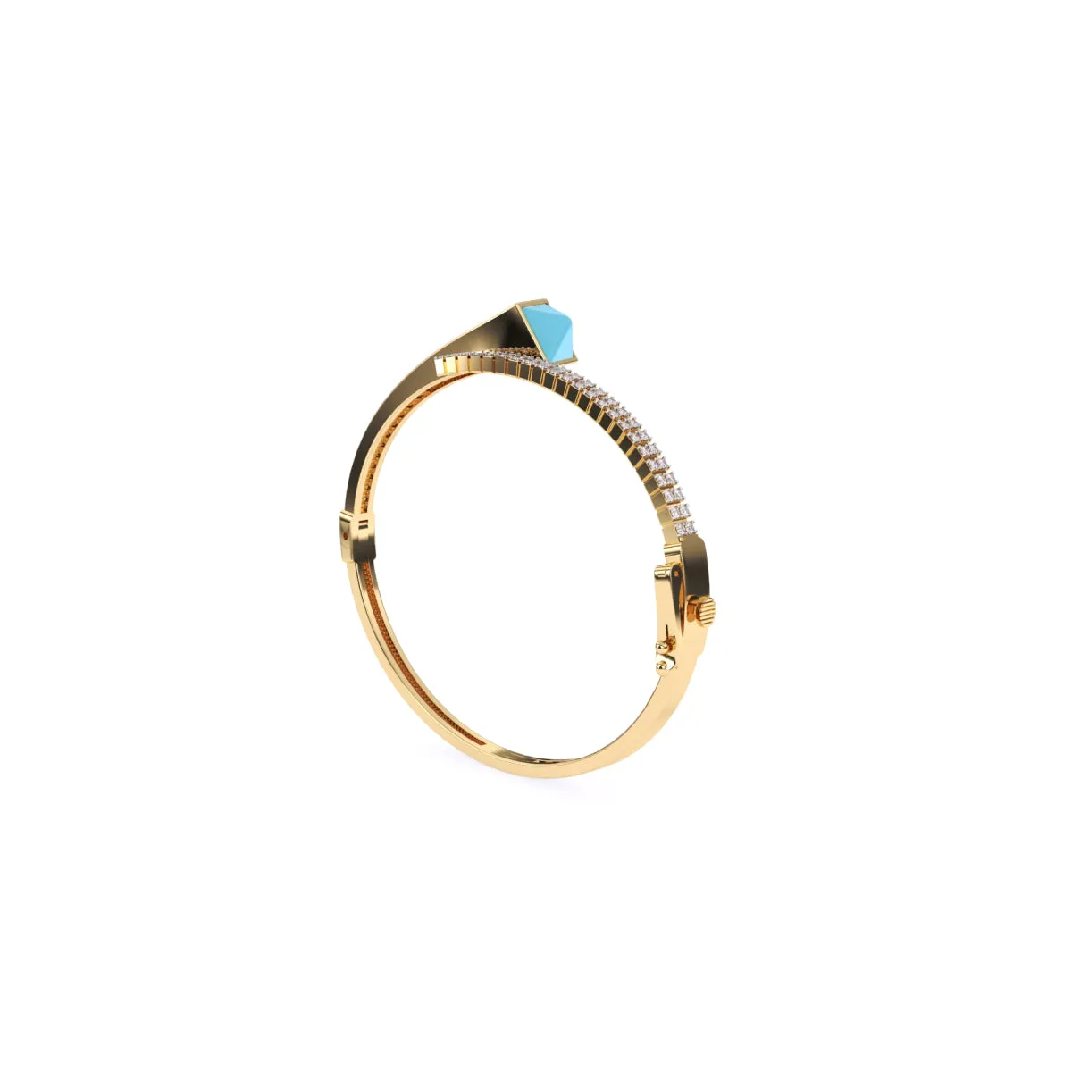 Attractive Pave Diamond Bypass Style Bracelet