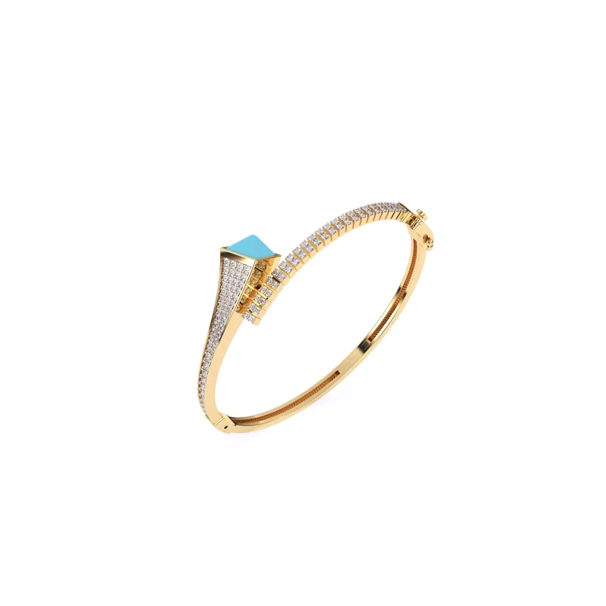 Attractive Pave Diamond Bypass Style Bracelet