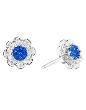 Blue Sapphire and Diamond Trio Studs