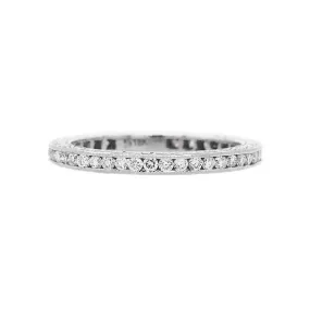Channel White Diamond Band, White Gold
