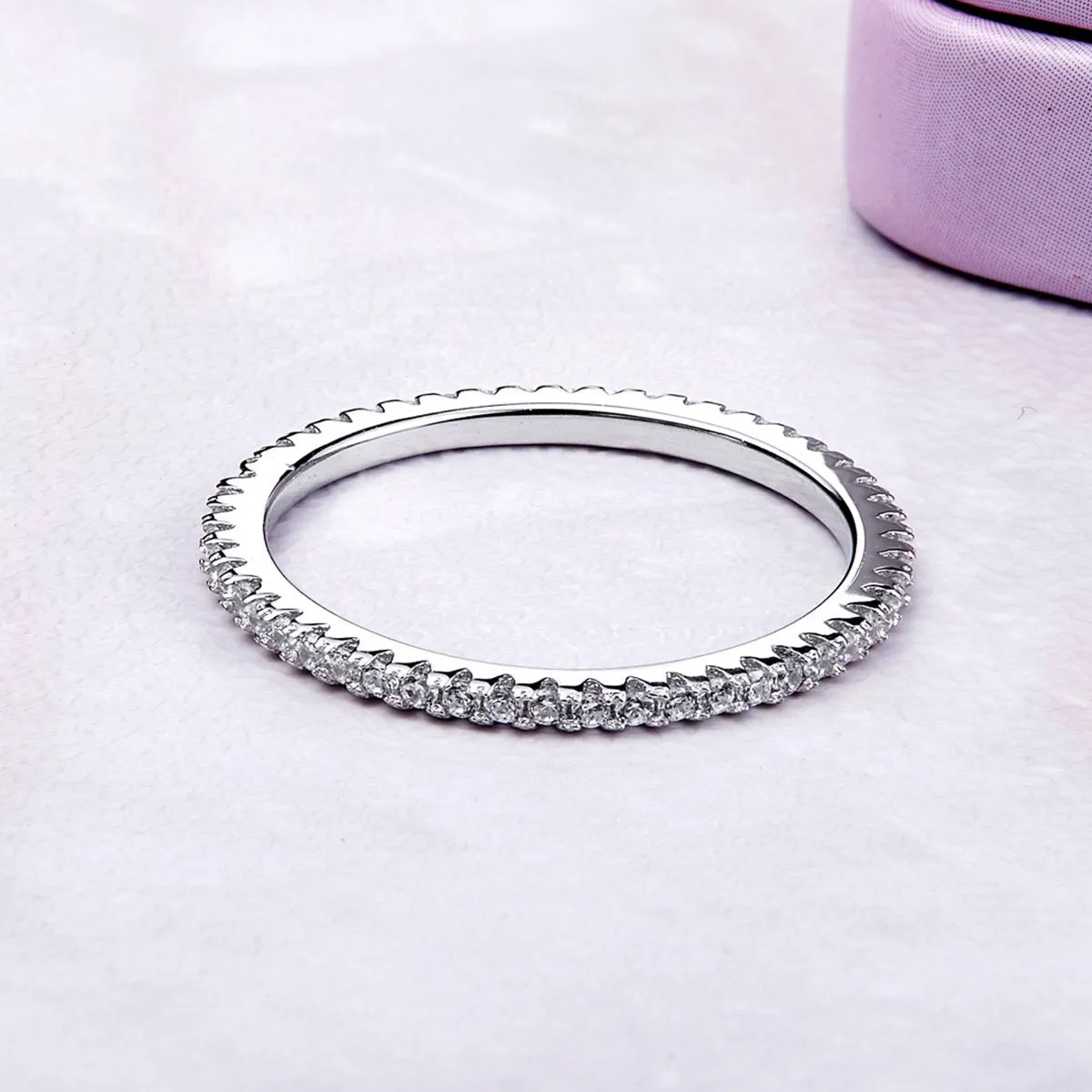 Circle Clear Cubic Zircon Stackable Ring