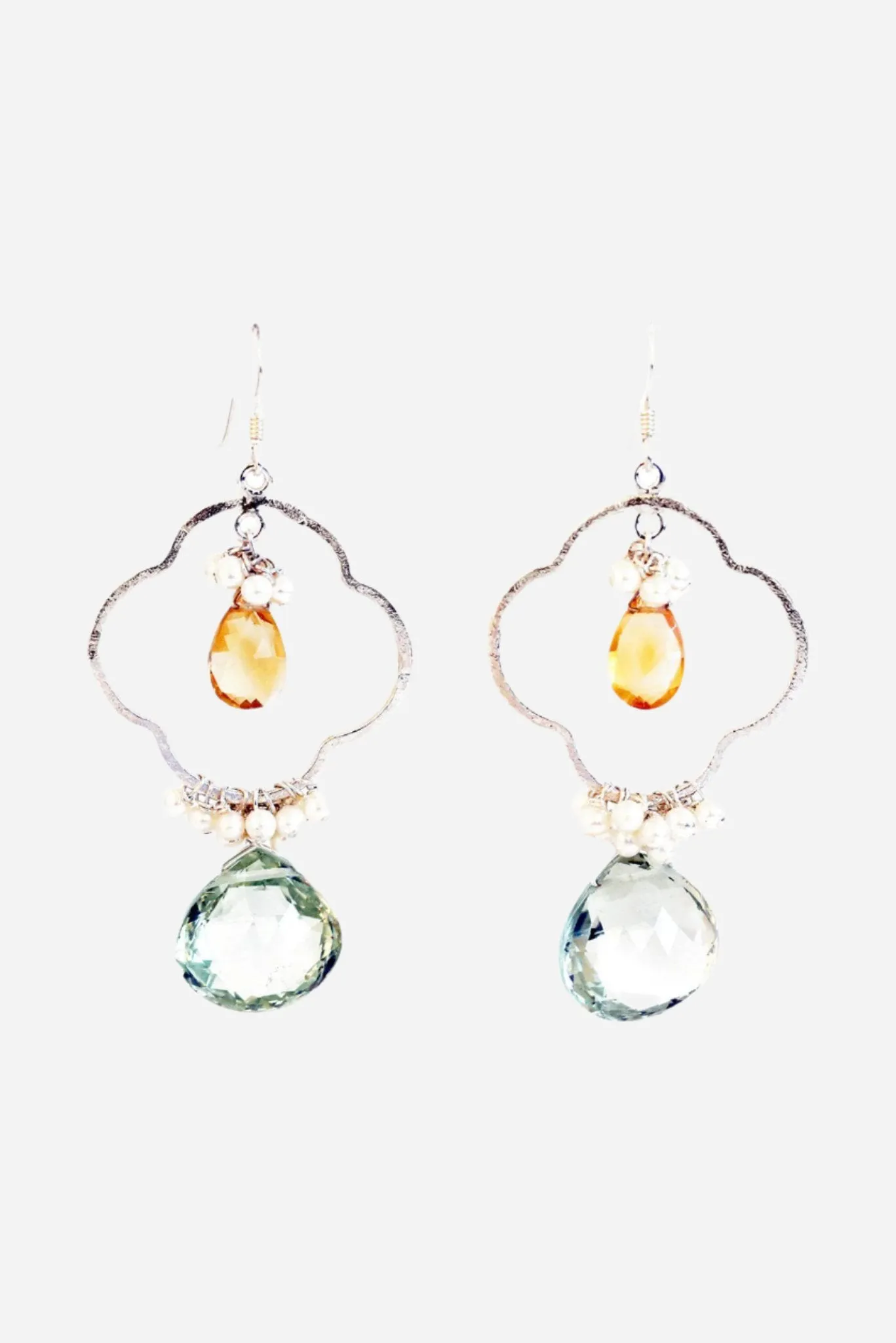 Faerie Green Amethyst &amp; Citrine Chandelier Earrings