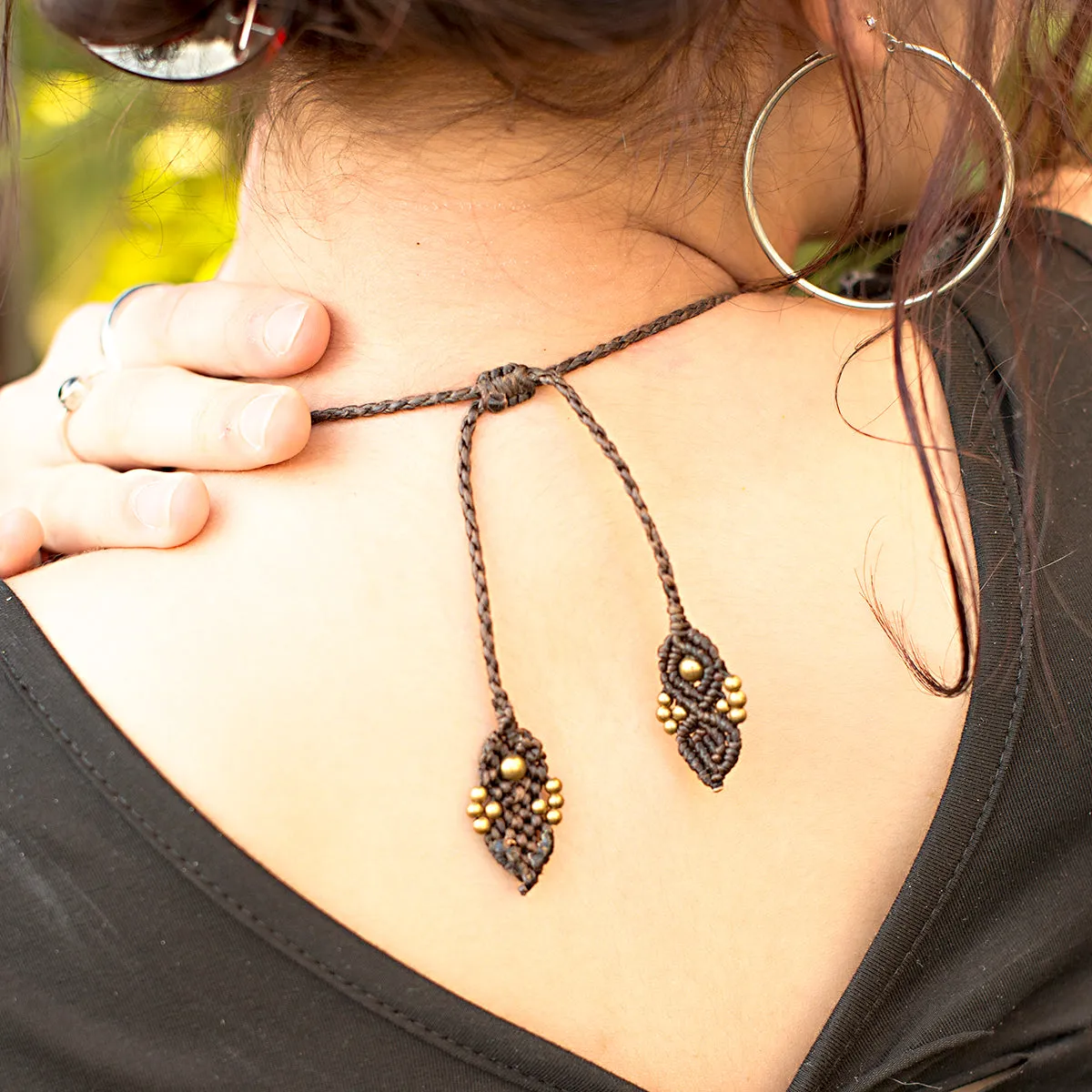 Nagini Macrame Pendant with Star Ruby Stone