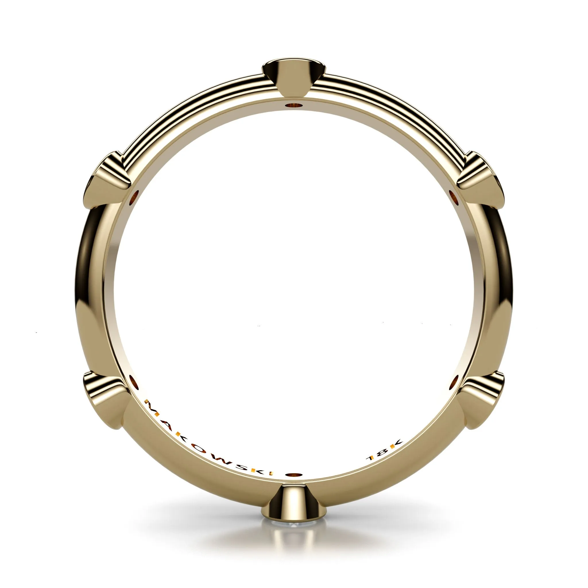 Neo Classico Stackable Ring in 18K Gold with Diamond Accents
