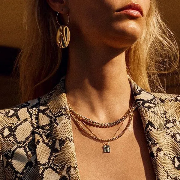 Pilgrim Chain Necklace Water 2-in-1 Set - Gold Plated