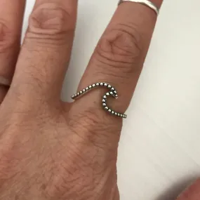 Sterling Silver Bali Wave Ring, Silver Ring, Boho Ring, Bali Ring, Ocean Ring