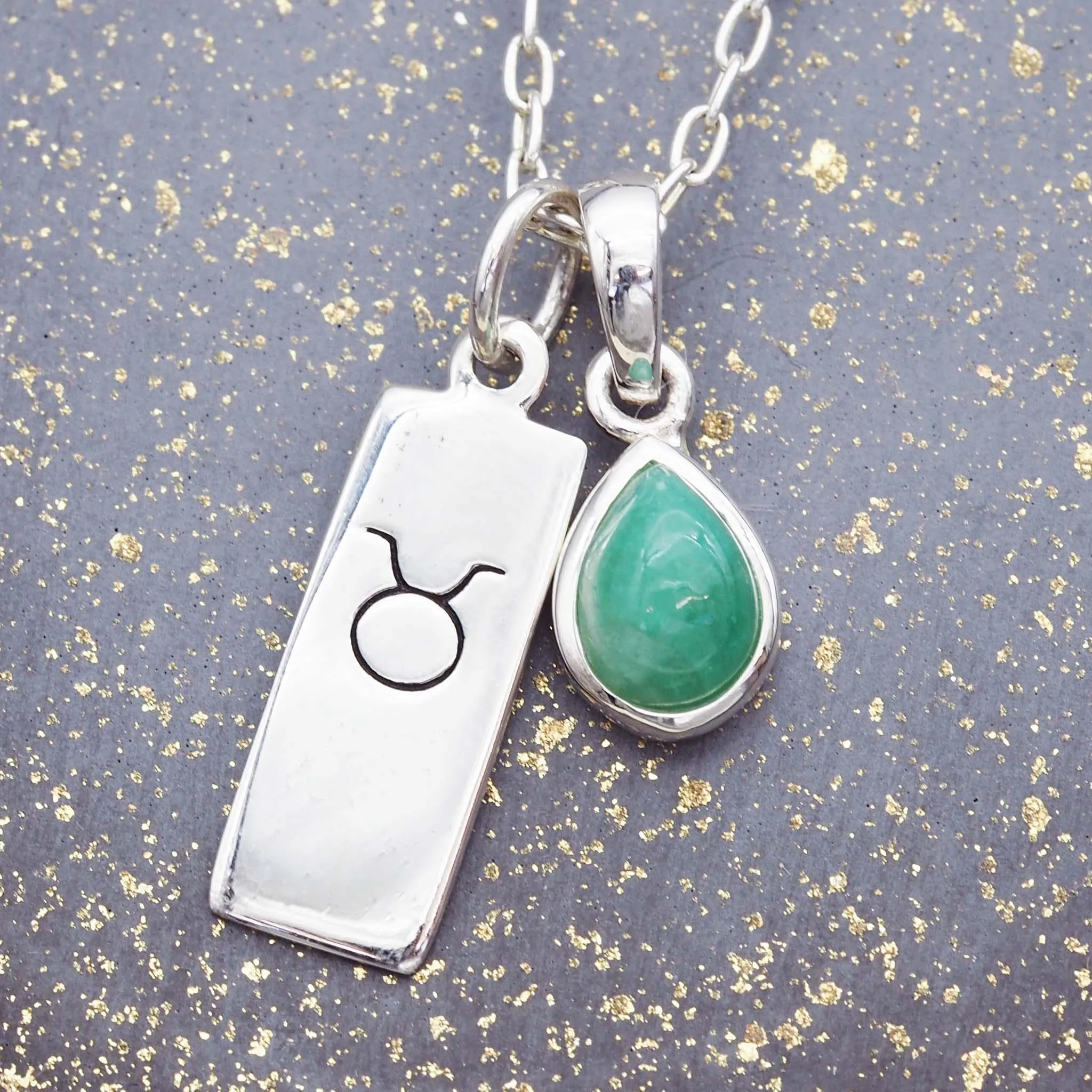 Taurus Star Sign and May Birthstone Necklace